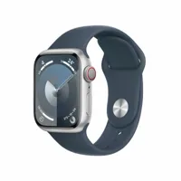 apple apple watch series 9 gps 41 mm boîtier en aluminium argenté avec bracelet sport bleu tempête s/m  bleu