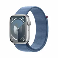 apple apple watch series 9 gps 45 mm boîtier en aluminium argenté avec boucle sport bleu hiver  bleu