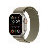 apple watch ultra 2 gps + cellular 49 mm titane avec bracelet alpine loop vert olive mrey3fd/a - taille m