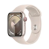 apple watch series 9 gps + cellular 41 mm bracelet sport en aluminium et blanc (starlight) mrhp3 - taille m/l