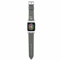 karl lagerfeld karl lagerfeld saffiano karl head - bracelet de montre pour apple watch 42/44/45 mm (argent)