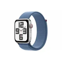 apple watch se gps + cellular 44mm silver aluminium case with winter blue sport loop