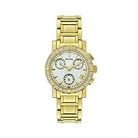 bulova - 98r97 - chronographe - montre femme - bracelet en or ton metal