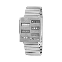 just uhren - 48-s0001a-wh - montre homme - quartz - digitale - bracelet acier inoxydable argent