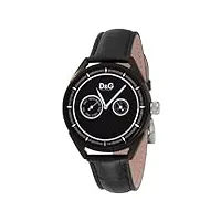 dolce & gabbana - dw0420 - montre homme - quartz - chronographe - bracelet cuir noir