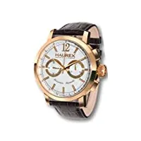 haurex italy - cr330ush - montre homme - mécanique - chronographe - bracelet cuir noir