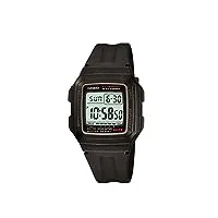 casio - f-201wa-1acf - montre homme - quartz digitale - chronomètre/alarme/boussole/fuseaux horaires - bracelet caoutchouc noir