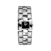 dolce&gabbana - dw0474 - montre femme - quartz analogique - cadran noir - bracelet acier argent