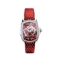 hello kitty - ct.7896ls/41 - montre femme - quartz - analogique - bracelet cuir rouge