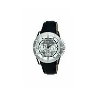 breil - tw0439 - montre homme - quartz analogique - cadran argent - bracelet cuir noir