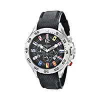 nautica montre pour homme n16553g en acier inoxydable avec bracelet noir, chronographe, noir, chronographe