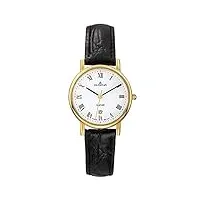 dugena - 4460366 - montre femme - quartz - analogique - bracelet cuir noir