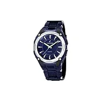 calypso - k5560/3 - montre homme - quartz - analogique - eclairage - bracelet caoutchouc bleu