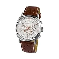 jacques lemans - 1-1645d - montre homme - quartz - chronographe - chronomètre - bracelet cuir marron