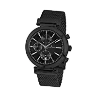 jacques lemans - 1-1699e - montre homme - quartz chronographe - chronomètre - bracelet acier inoxydable noir
