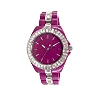 jet set - j15144-06 - st.tropez - montre femme - quartz analogique - cadran violet - bracelet autre violet