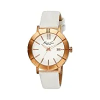 kenneth cole - kc2743 - montre femme - quartz analogique - aiguilles lumineuses - bracelet cuir blanc