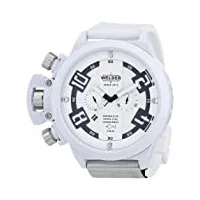 welder -3311 k24- montre mixte - quartz chronographe - bracelet caoutchouc noir