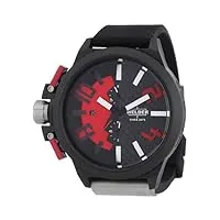 welder -2501 k35- montre mixte - quartz chronographe - bracelet caoutchouc noir