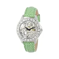 burgmeister - bm520-100a - montre femme - automatique - analogique - bracelet cuir vert