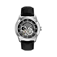 bulova automatic 96a135 - montre-bracelet de créateur - pour homme - à remontage automatique - bracelet en cuir - cadran noir