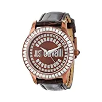 just cavalli - r7251169055 - montre femme - quartz analogique - bracelet cuir noir