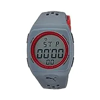 puma - pu910991006 - faas 300 - montre homme - quartz digital - cadran gris - bracelet plastique gris
