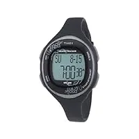 timex - t5k486 - montre femme - quartz digital - chronomètre/eclairage/alarme - bracelet plastique noir