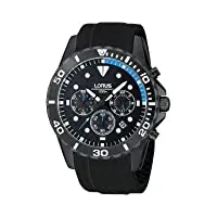 lorus - rt339bx9 - montre homme - quartz - chronographe - bracelet caoutchouc noir