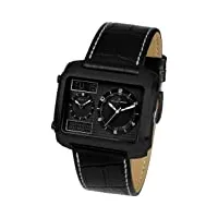 jacques lemans - 1-1708c - montre homme - quartz analogique et digitale - aiguilles lumineuses/chronomètre - bracelet cuir noir
