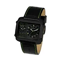 jacques lemans - 1-1708d - montre homme - quartz analogique et digitale - aiguilles lumineuses/chronomètre - bracelet cuir noir