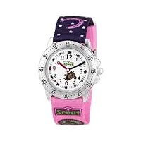 scout - 280378065 - montre fille - quartz analogique - bracelet textile rose