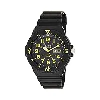 casio - mrw-200h-9b - casual - montre homme - quartz analogique - cadran noir - bracelet résine noir