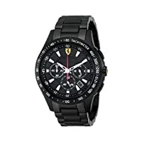 ferrari scuderia 0830046 montre à quartz pour homme affichage analogique noir, acier inoxydable noir., sf105