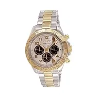 jet set - j63125-732 - monte carlo - montre homme - quartz chronographe - cadran doré - bracelet acier argent