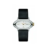 alfex - 5623_666 - montre femme - quartz analogique - cadran gris - bracelet cuir noir