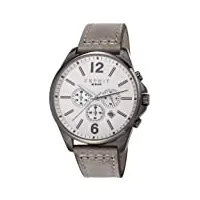 esprit - es106921004 - montre homme - quartz chronographe - bracelet cuir gris