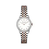 bulova - 98r182 - ladies diamond - montre femme - quartz analogique - cadran blanc - bracelet acier multicolore