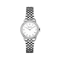bulova - 96r181 - ladies diamond - montre femme - quartz analogique - cadran blanc - bracelet acier argent