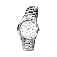 sekonda montre quartz homme 39.00mm avec cadran blanc analogique et bracelet en bracelet en acier argent 3729