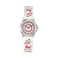 certus - 647545 - montre fille - quartz analogique - cadran blanc - bracelet synthétique blanc