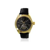lindberg & sons - g13116 - luneo - montre homme - automatique analogique - cadran noir - bracelet cuir noir
