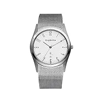 orphelia - or22770288 - montre homme - quartz analogique - cadran blanc - bracelet acier argent