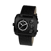 jacques lemans - 1-1780d - montre homme - quartz analogique - digital - eclairage - bracelet cuir noir