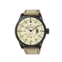 citizen aviator eco drive aw1365-19p montre pour homme, beige/beige, bijouterie
