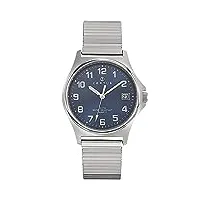 certus - 615824 - montre homme - quartz analogique - cadran bleu - bracelet acier argent