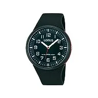 lorus watches - rrx47dx9 - montre femme - quartz analogique - eclairage - bracelet caoutchouc noir