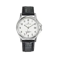 certus - 610397 - montre homme - quartz analogique - cadran blanc - bracelet cuir noir