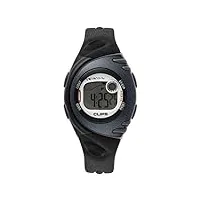 clips - 539-1002-94 - montre femme - quartz - digitale - eclairage/chronomètre/alarme - bracelet caoutchouc noir