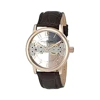 stuhrling original legacy 680 men's mechanical watch with rose gold dial analogue display and brown leather strap 680. 02